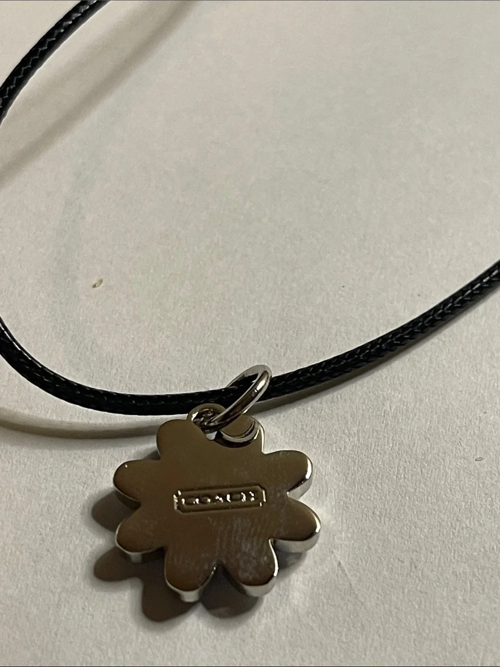 Coach Delicate Light Blue Daisy Pendant Necklace